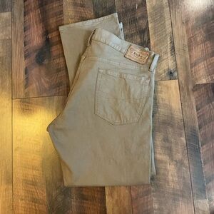 Polo Ralph Lauren Varick Slim Straight Tan Jeans 36 30